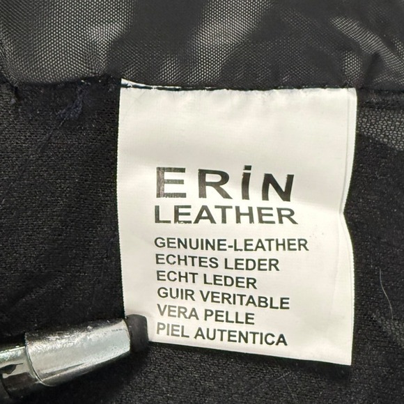 Erin Leather Leaf Cut Lambskin Jacket Womens EU 38 / US M Midnight Navy Turkey - Picture 12 of 14